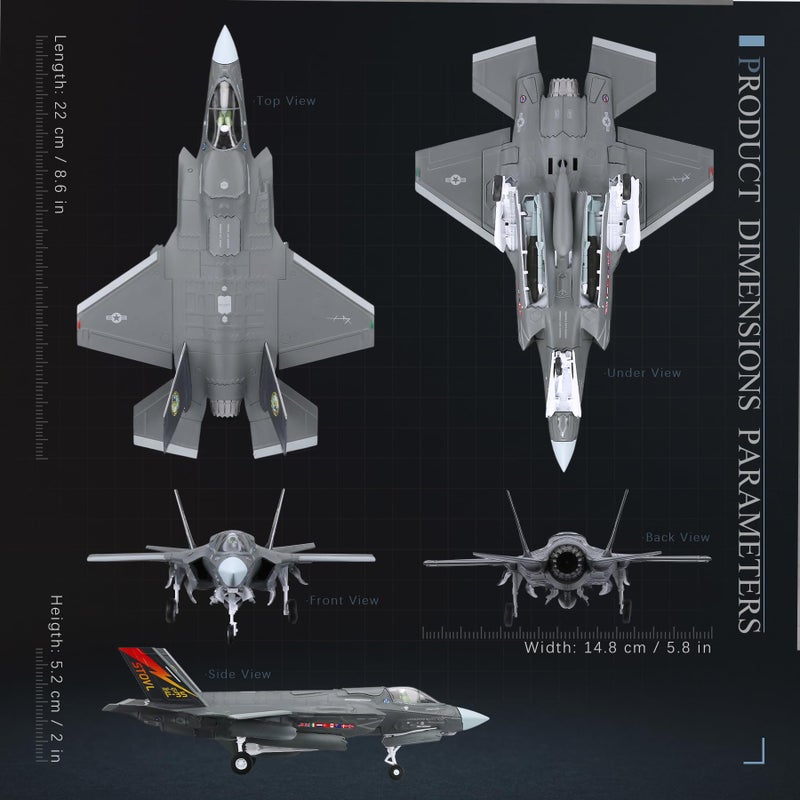 HANGHANG طائرة هانغهانغ 1/72 F35B المقاتلة المعدنية نموذج طائرة عسكرية نموذج طائرة مصنوعة من المعدن لجمعها أو كهدية - Image 5